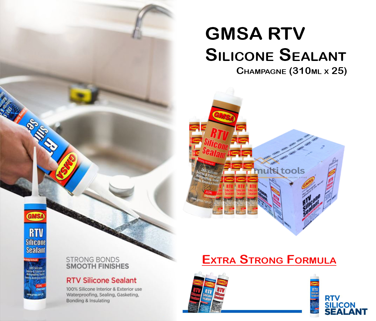 Gmsa Rtv Silicone Sealant (Champagne 310G X 25)